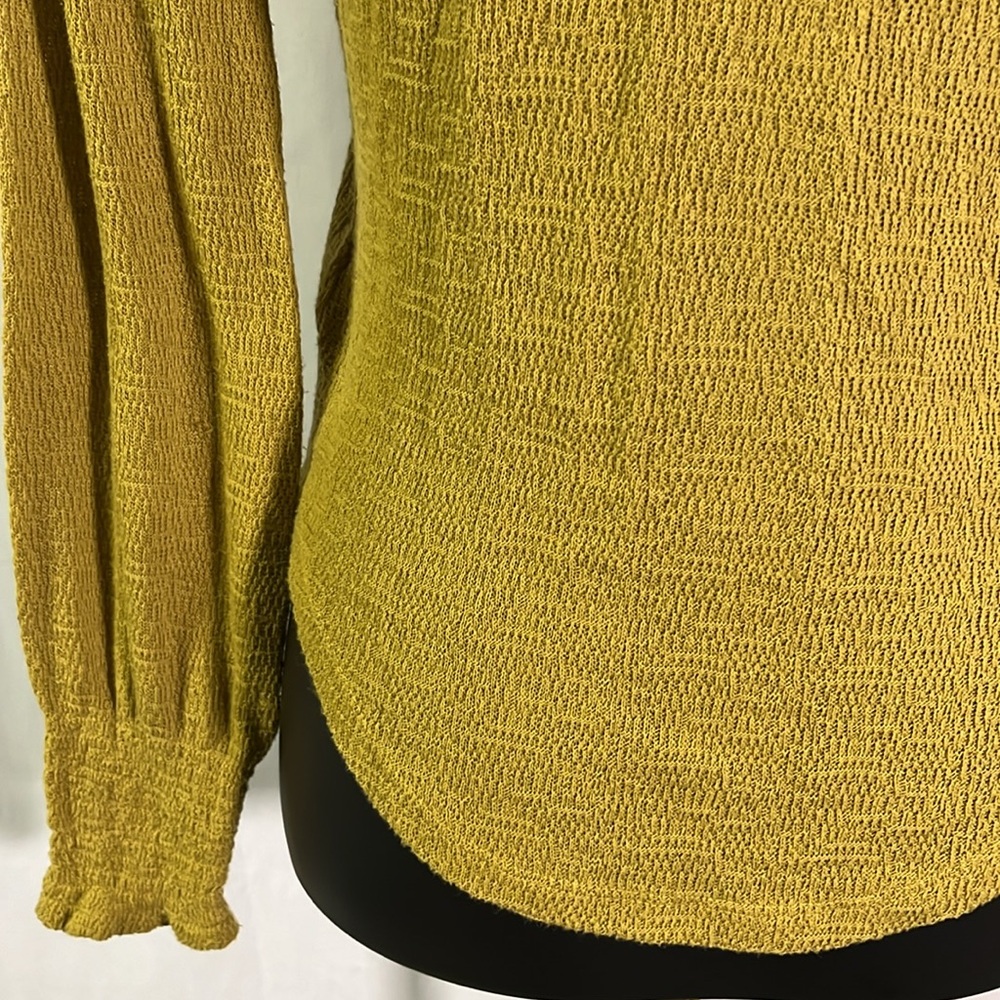 Free People Mustard Blouse with Embroidered Accents - Picture 14 of 16